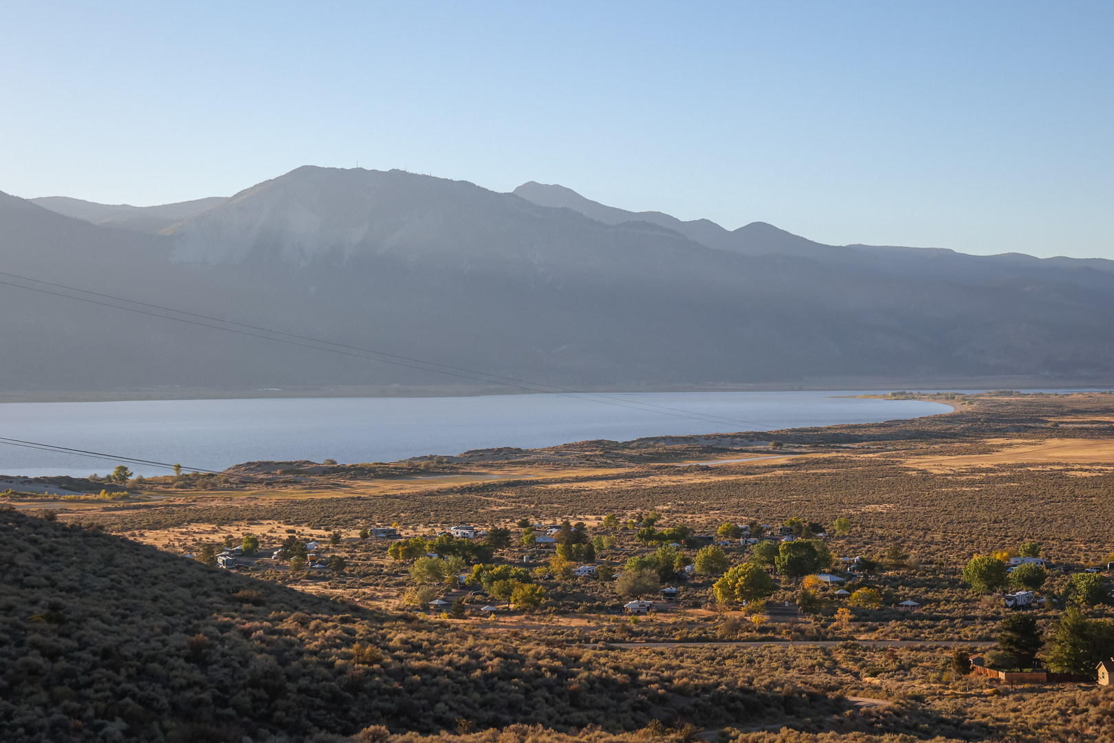 Views of Washoe Lake and the Sierra Nevada range from Deadman's Loop.