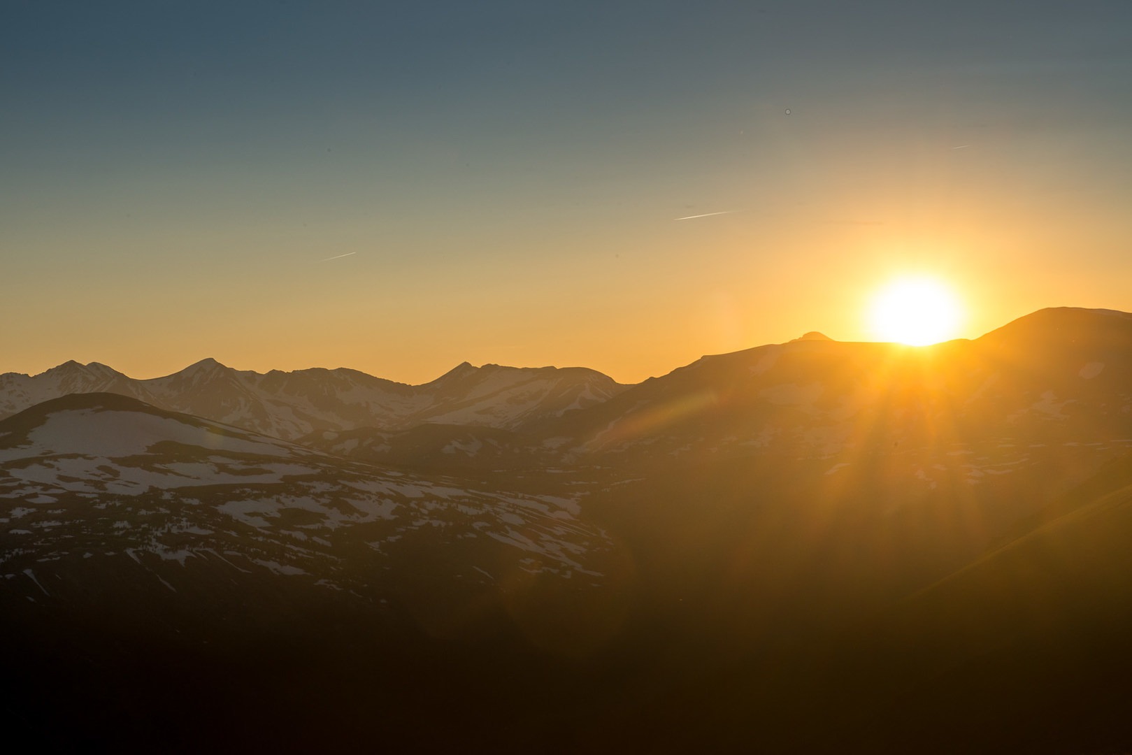 View over RMNP at sunset.