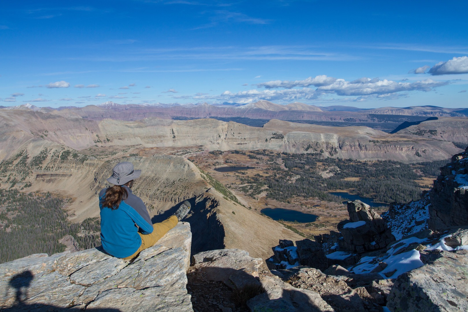 Contributor John Badila at the summit of Mount Agassiz.