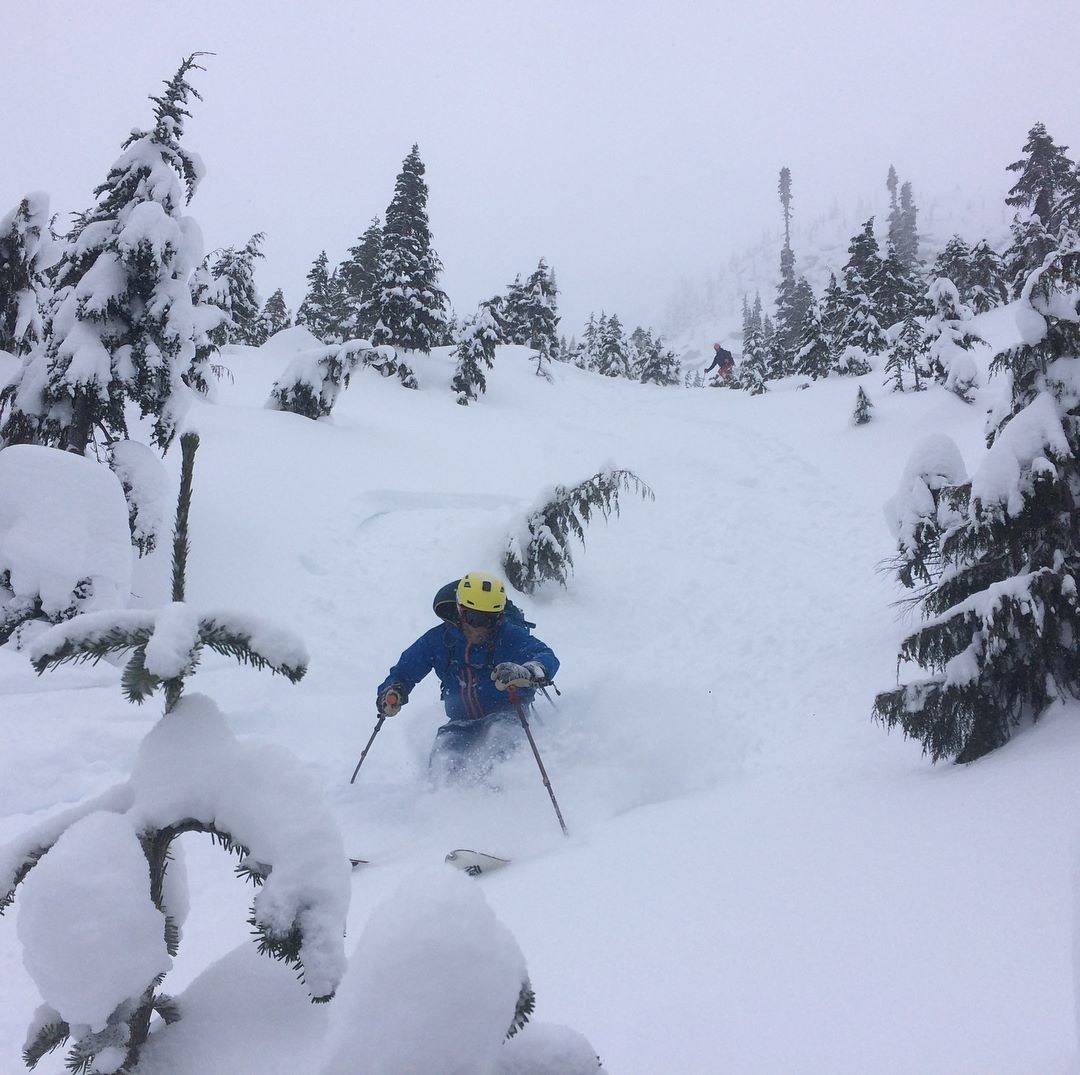 Ripping it with powder flowing in Coquihalla. The Hestras are perfect for days like this.