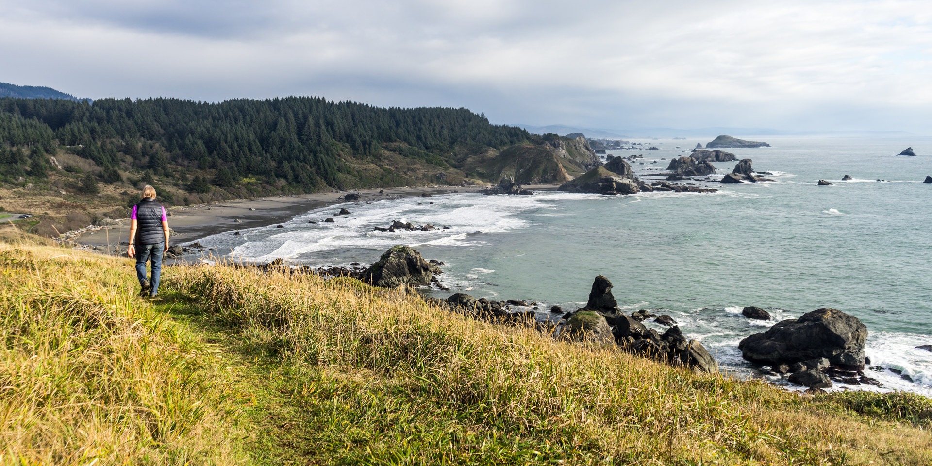 From the Cape Ferrelo trail, Lone Ranch Beach can be seen below.