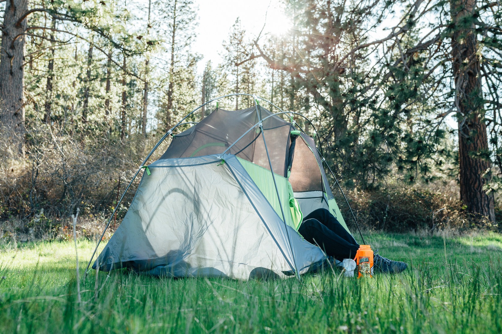 Riverfront Orchard Camp just north of Trinity Lake in Callahan, California. This private campsite is still available to book this Memorial Day. Photo by Lisse Lundin.