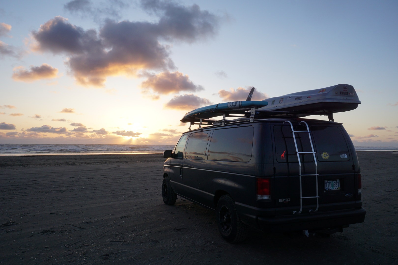 Enjoying the sunset in Ocean Shores, WA.