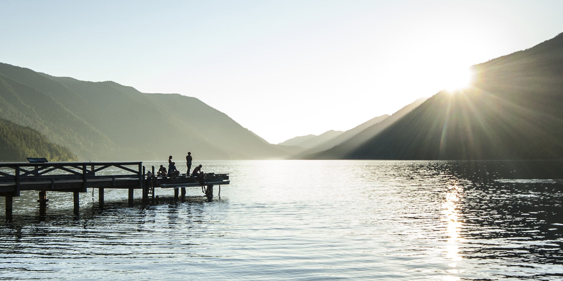 Lake Crescent from the beach at Lake Crescent Lodge