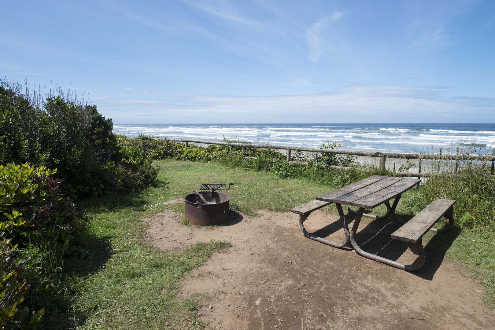 Beachside campsite at Tillicum Beach Campground.
