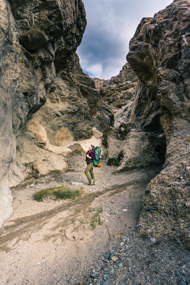 Just before entering a slot in Indian Canyon