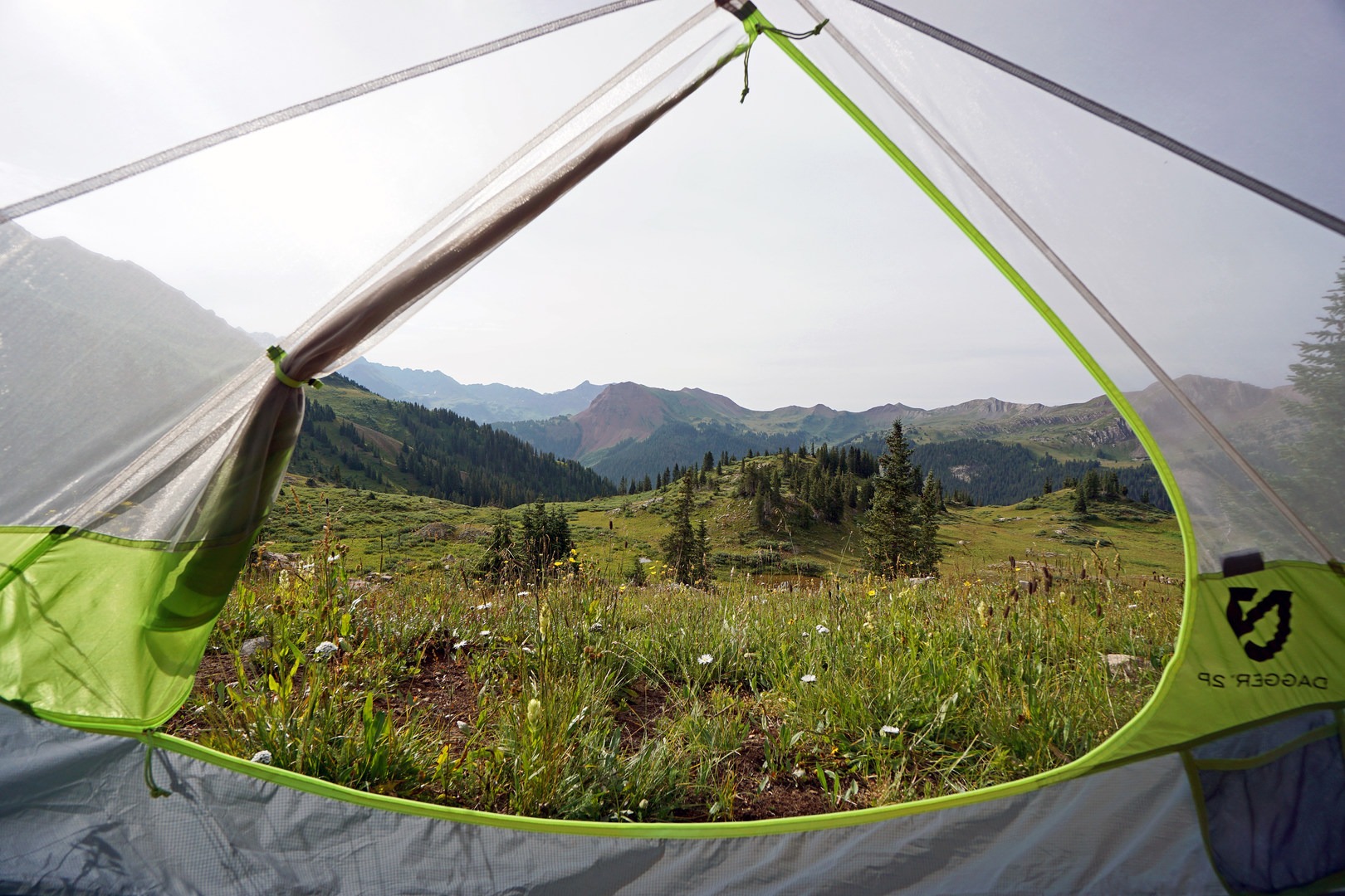 Backcountry campsite along the Four Pass Loop