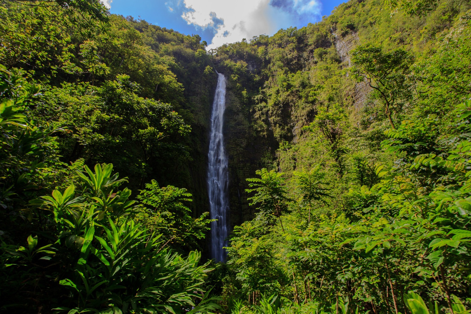 Waimoku Falls at the end of the Pipiwai Trail.