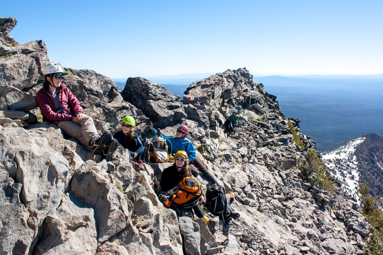 Snack break before the summit push on Mount Thielsen