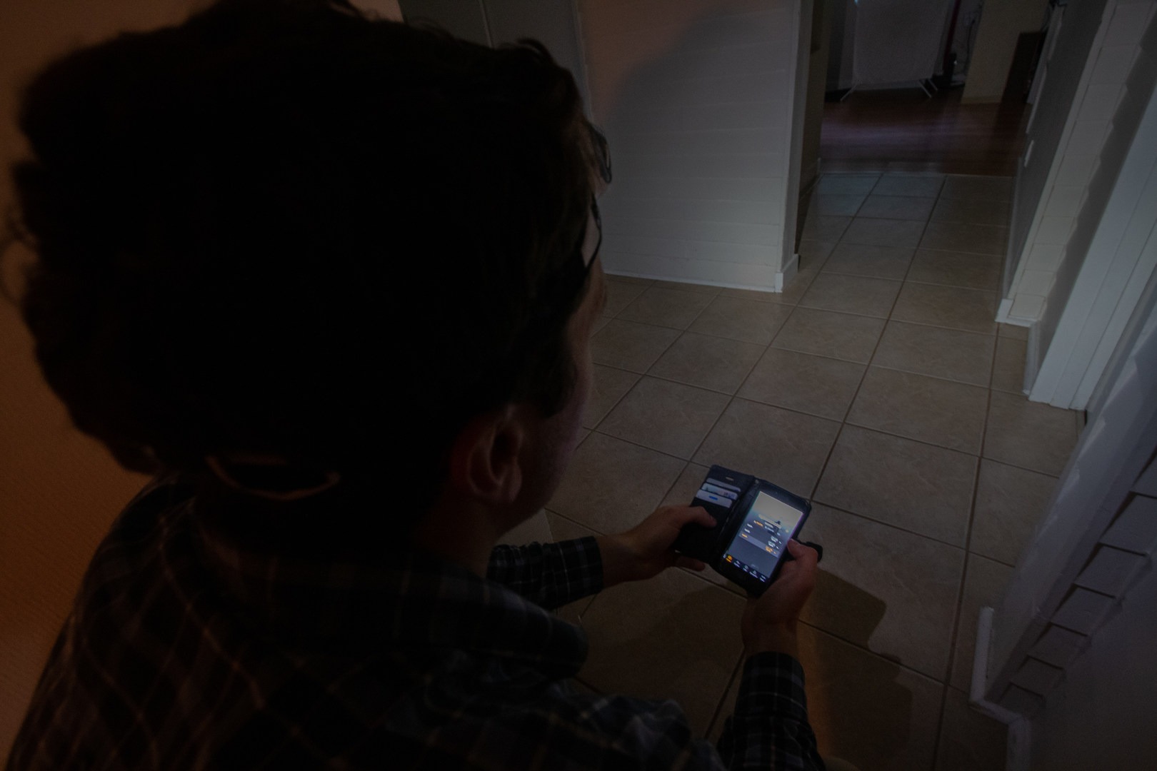 Using the light adjustment tool with the phone handy.