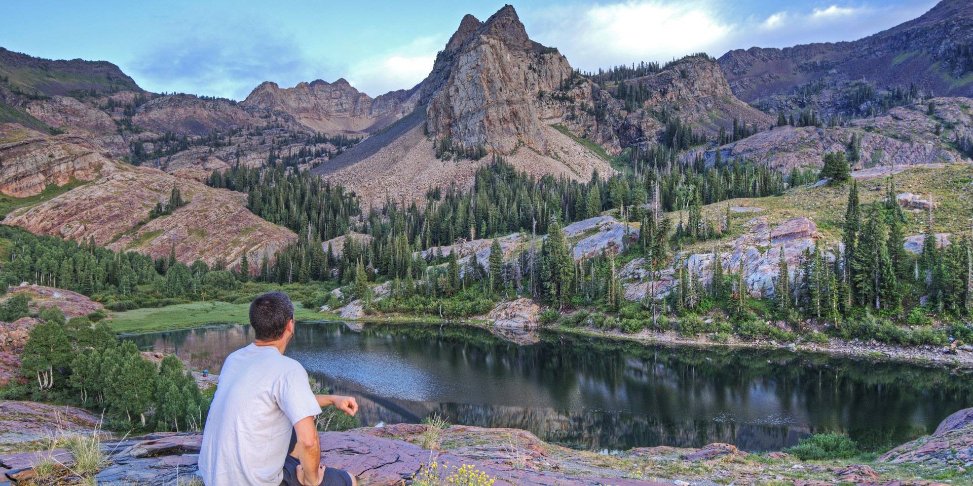 Enjoying sunset a sunset hike to Lake Blanche.