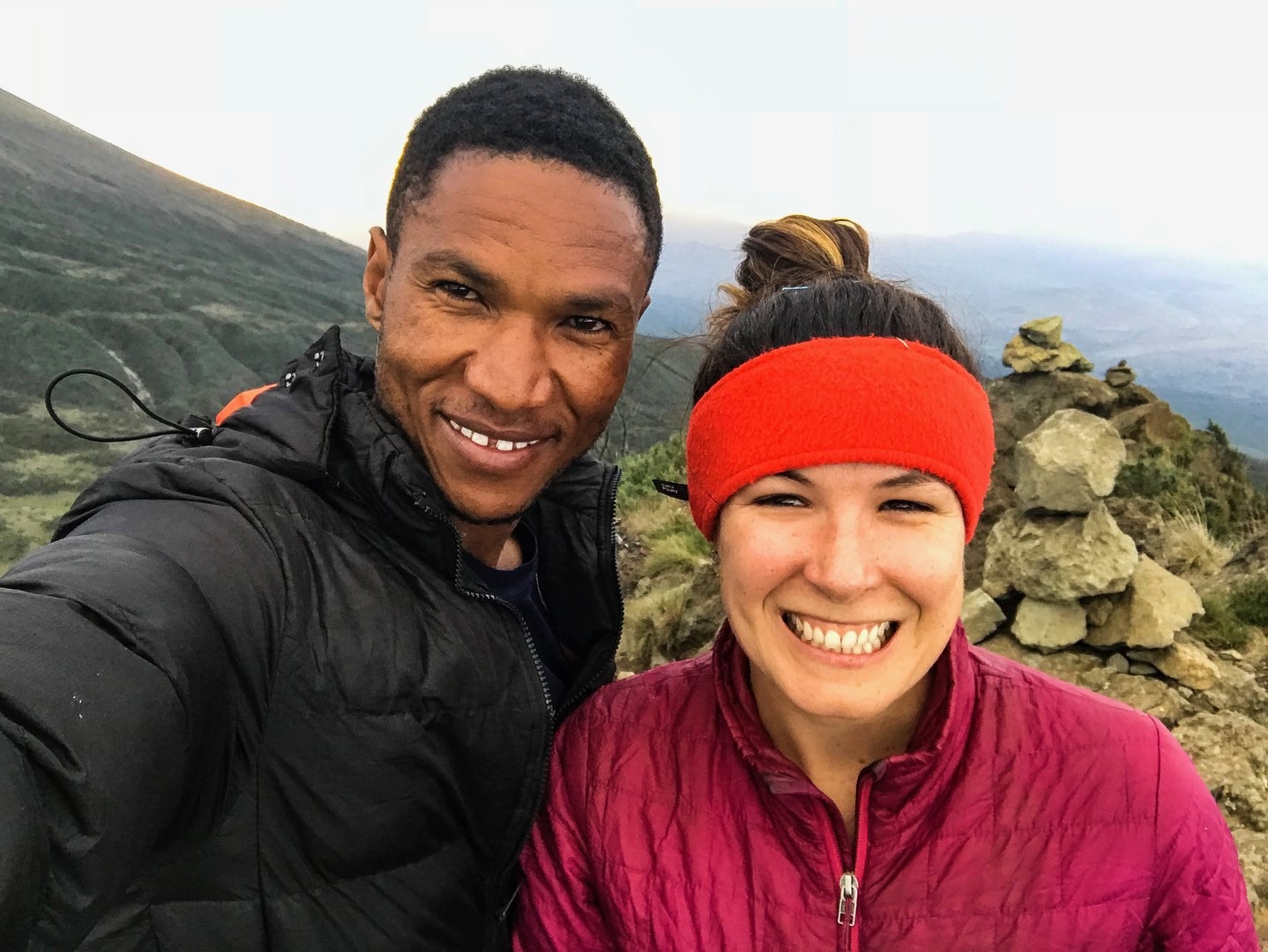 Writer Kristen Fuller climbed Kilimanjaro with a guiding group, including her guide, Demi.